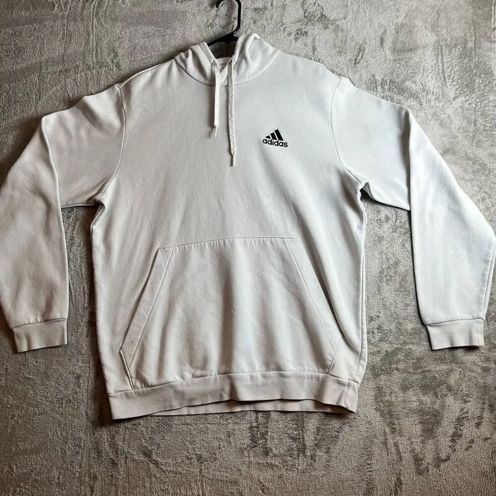 Adidas Men’s Athletic Long‎ Sleeve Hoodie Sz Large White